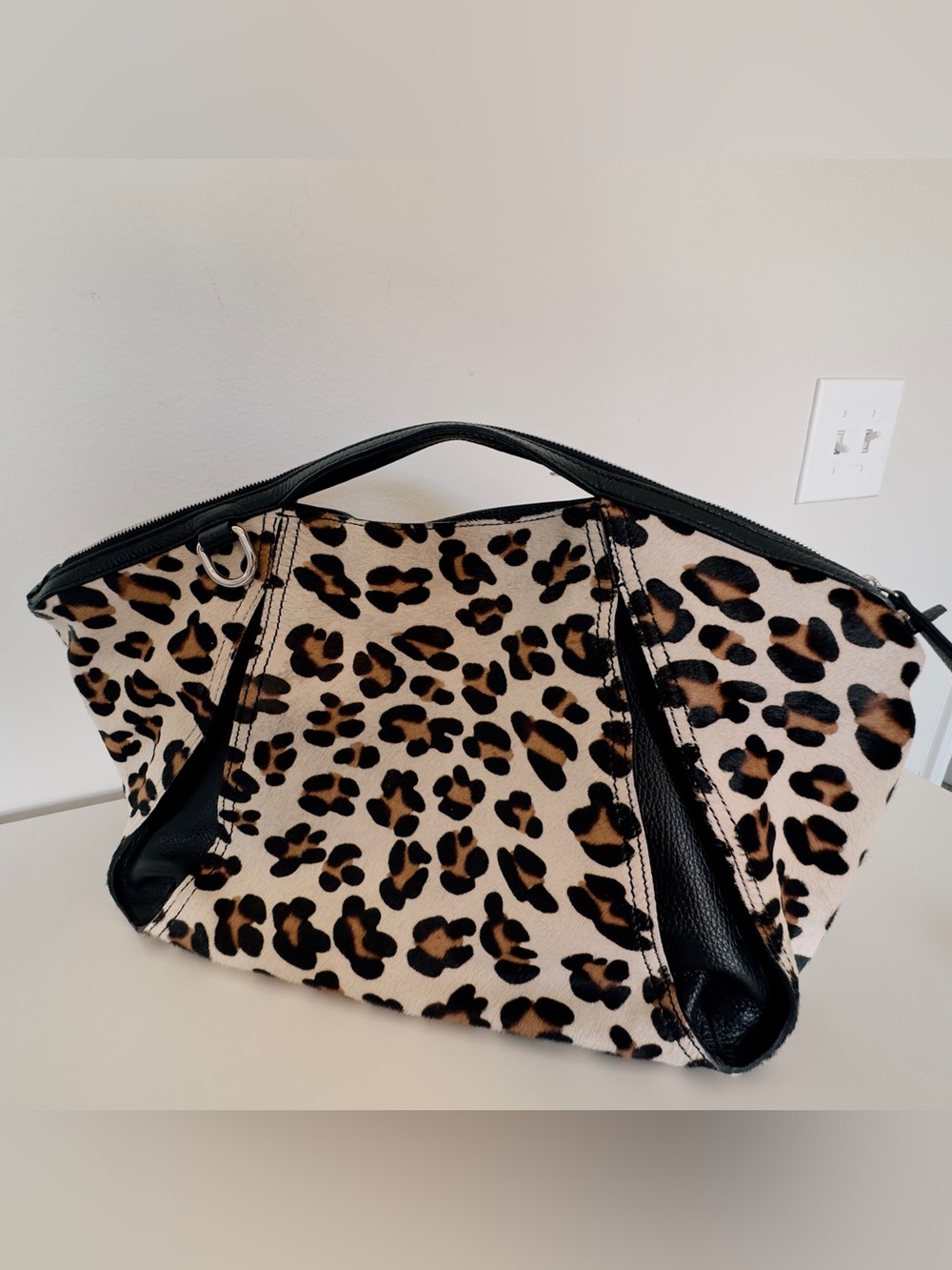 NWT Francesco Biasia Copacabana Leopard Calf Hair Handbag
